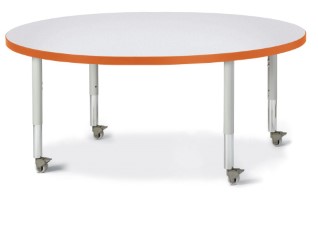6433jcm114 Round Activity Table, Gray And Orange - 48 In.