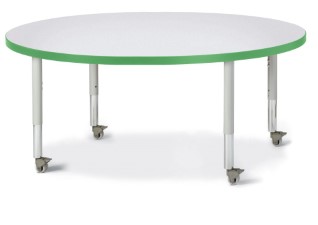 6433jcm119 Round Activity Table, Gray And Green - 48 In.