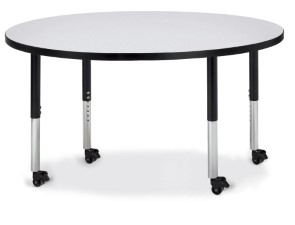 6433jcm180 Round Activity Table, Gray And Black - 48 In.