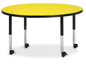 6433jcm187 Round Activity Table, Yellow And Black - 48 In.