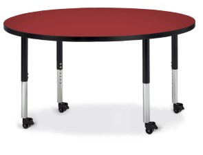 6433jcm188 Round Activity Table, Red And Black - 48 In.