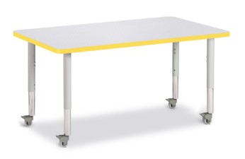 6473jcm007 Rectangle Activity Table, Gray & Yellow - 30 X 48 In.