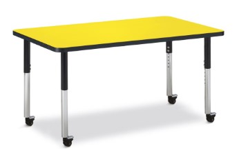 6473jcm187 Rectangle Activity Table, Yellow & Black - 30 X 48 In.