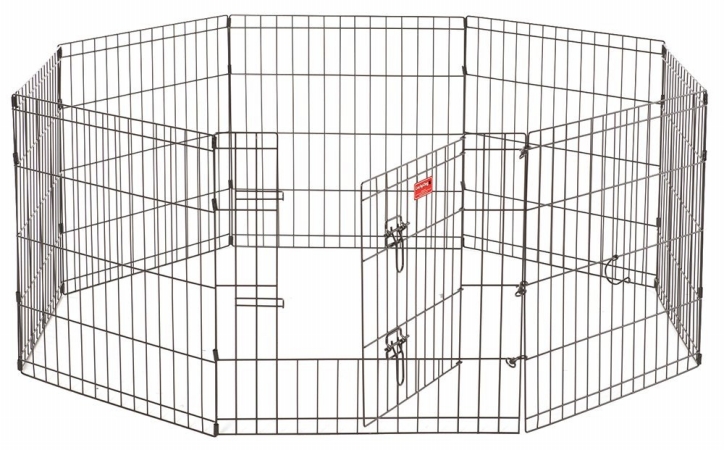 Zw 11624 Exercise Pen With Stakes, Black - 24 In.