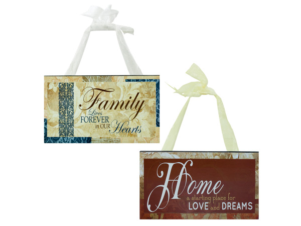 Hb893-36 Wood Sign With Fabric Hanger