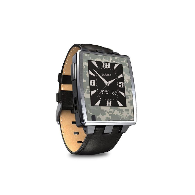 Pssw-acucamo Pebble Steel Smartwatch Skin - Acu Camo