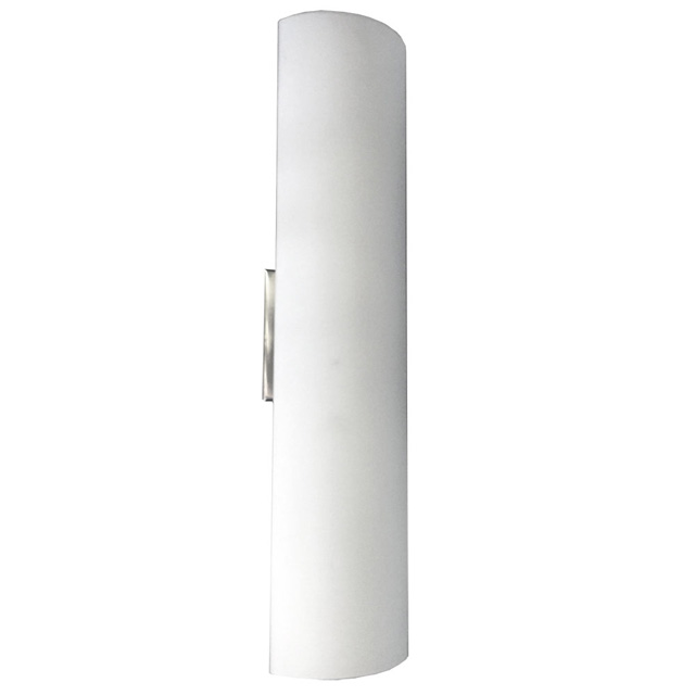 606w-sc 2 Light Wall Scone, White Frosted Glass, Satin Chrome Canopy