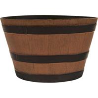 077030 15.5 In. Whiskey Barrel Planter, Natural Oak