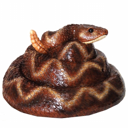 Mcd80073 Rattler Snake Resin Statue With Motion Activated Rattler Sound