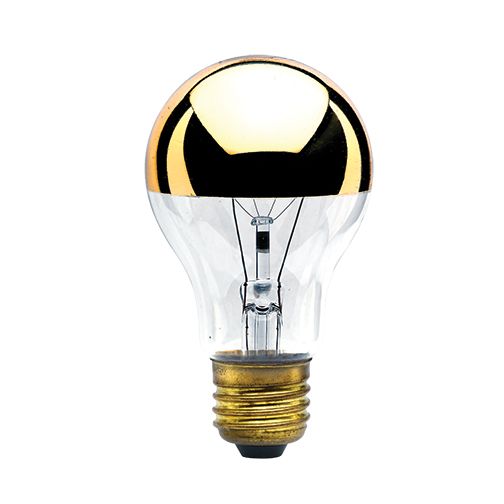 712416 60 Watt Dimmable Incandescent Half Gold A19 Bulb, Medium Base