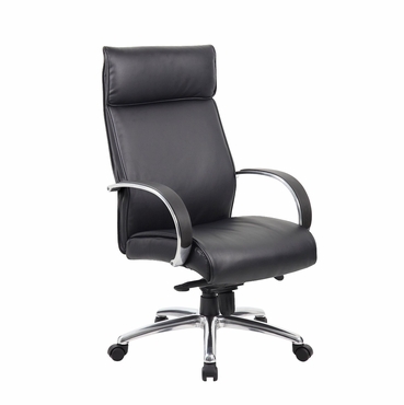 B7712a-bk High Back Executive Chair, Aluminum, Knee Tilt