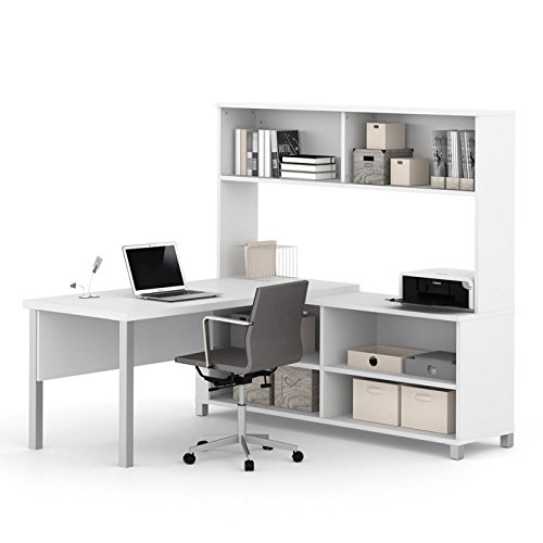 Bestat 120862-17 L-desk With Hutch In White