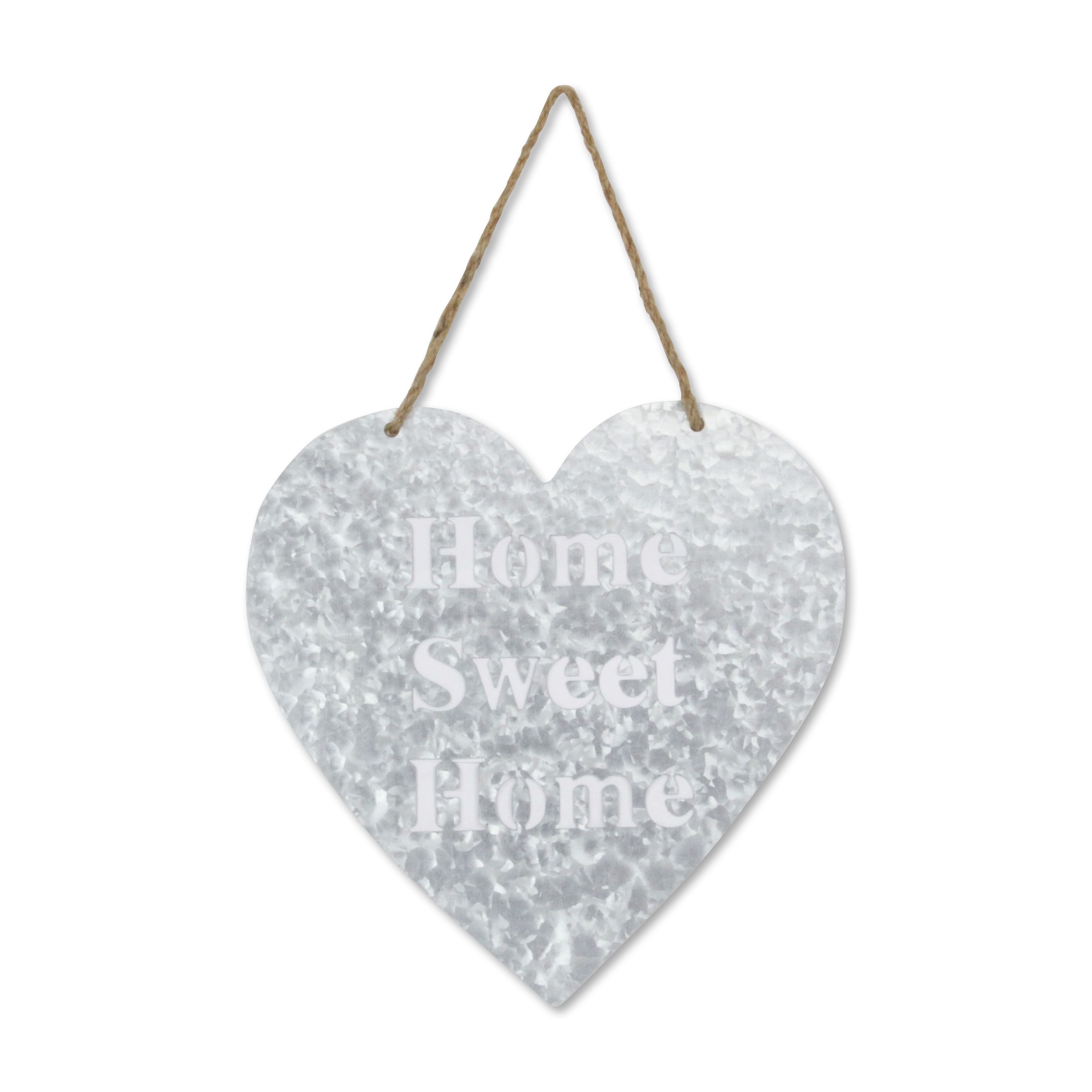 Fp-4052a Heart Shaped Metal Wall Sign Inscribed - Home Sweet Home