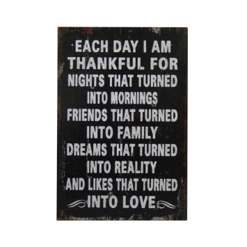 Fp-4069 Wall Sign Inscribed - Each Day I Am Thankful For