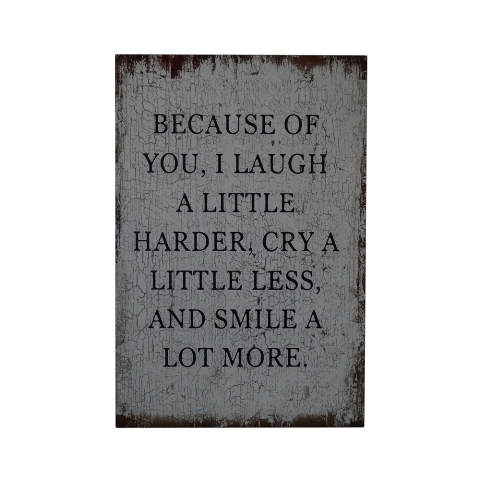 Fp-4080 Wall Sign Inscribed - Because Of You