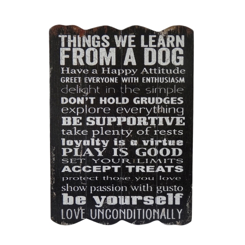 Fp-4090 Wall Sign Inscribed - Things We Learn From A Dog