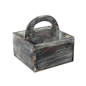 Fp-4199br Brown Wooden Square Caddy