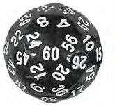 Kpl18499 Single Dice D60 35mm Single Black With White Numbers