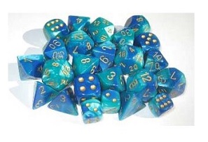 Gemini 7 Blue-teal With Gold Dice