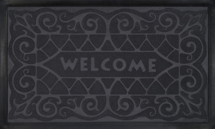 Wmirongy12 Welcome Mat Wrought Iron - Grey