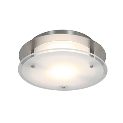 50037ledd-bs-fst Vision Round Dimmable Led Flush Mount - Brushed Steel & Frosted