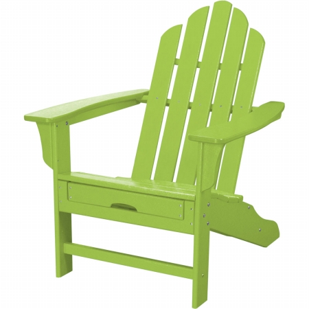Hvlna15li All-weather Adirondack Chair With Attached Ottoman, Lime
