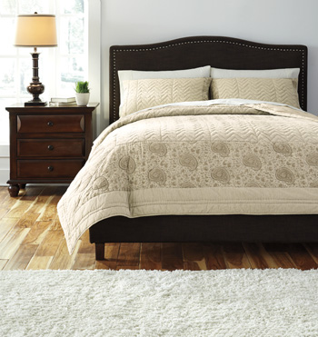 UPC 024052289145 product image for AshleyFurniture Q457003Q Paisley Natural Queen Comforter Set | upcitemdb.com