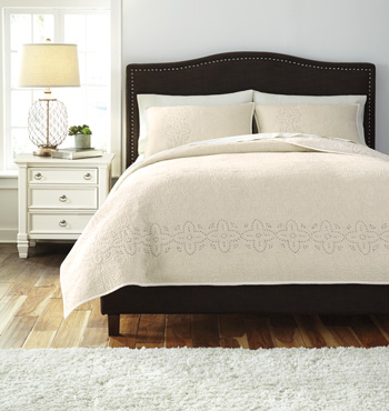 UPC 024052289176 product image for AshleyFurniture Q470003K Stitched Off White King Comforter Set | upcitemdb.com