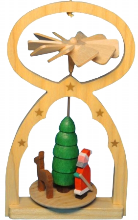 Glas 11709 Richard Glaesser Mini Pyramid Hanging Ornament - Santa