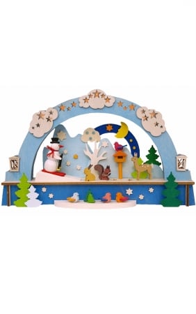 Pner Ornament - Christmas Arch With Snowman And Led Lighting