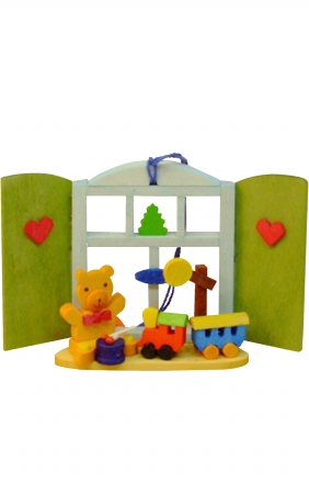 Grau 4255 Graupner Ornament - Teddy With Toys-window