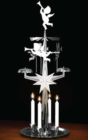 9011n Swedish Design Nickel Angel Chime With Candles