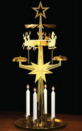 9012b Swedish Design Brass Christmas Chime With Candles