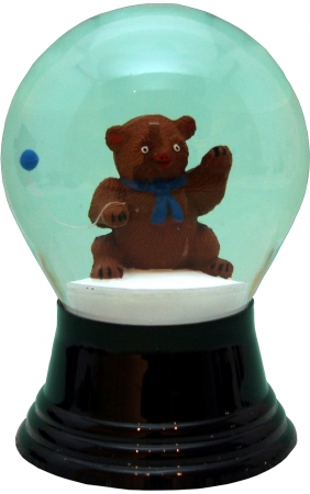 Pr1442 Y Snowglobe - Medium Teddy Bear With Balloon