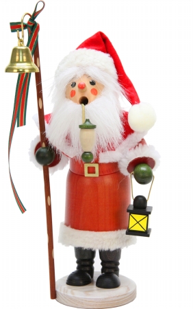 35-273 Christian Ulbricht Incense Burner - Santa With Lantern And Staff With Bell