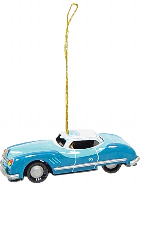 Collectible Tin Ornament - Blue Car