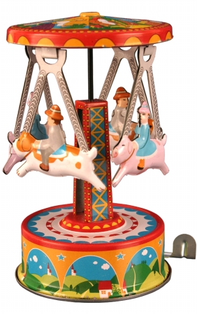Mf356 Collectible Tin Toy - Carousel With Dogs
