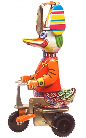 Ms062 Collectible Tin Toy - Duck On Bike