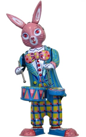 Ms298 Collectible Tin Toy - Bunny With Drums