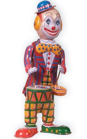 Ms363 Collectible Tin Toy - Clown With Drums