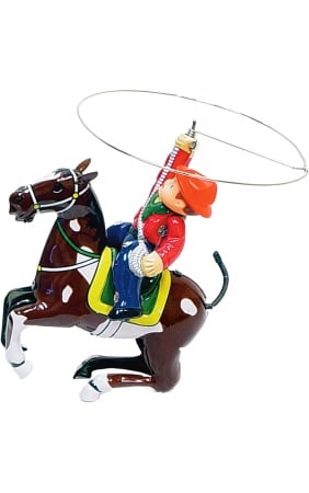 Ms418 Cowboy With Rope On Horse