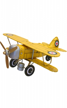 Collectible Tin Toy - Yellow Curtis biplane