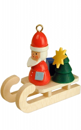 Christian Icht Ornament - Santa On Sleigh