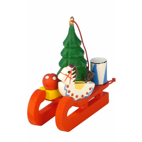 Christian Icht Ornament - Toys On Sled