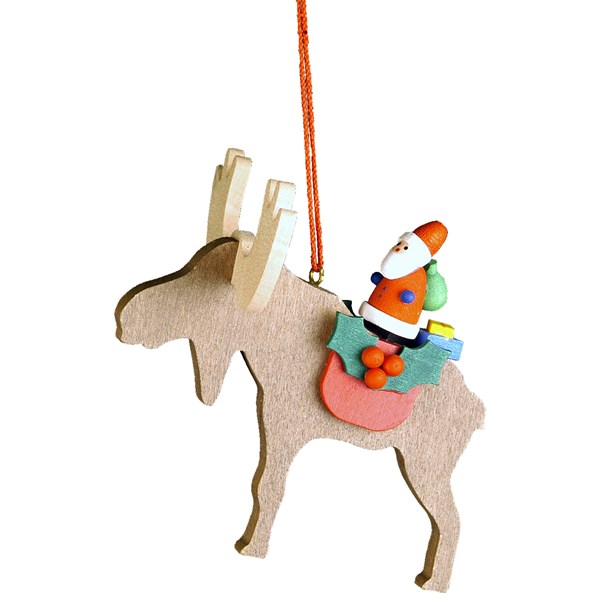 Christian Icht Ornament - Santa On Elk