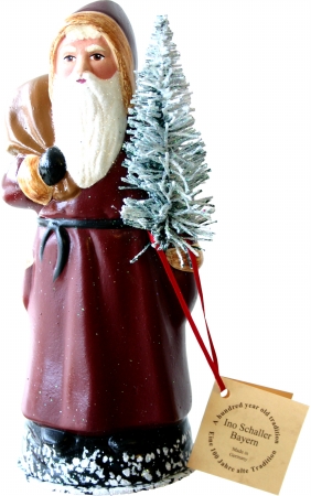 Scha 2014 Schaller Paper Mache Candy Container - Santa Old Coat