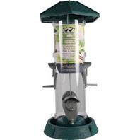 2-in-1 Hinged-port Bird Feeder, Green And Clear - 1.5 Lbs.