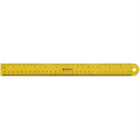 407510 12 In. Magnetic Strip Ruler, Yellow