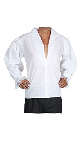 Alexander Costume 14-035-w Buccaneer Shirt, White - Medium