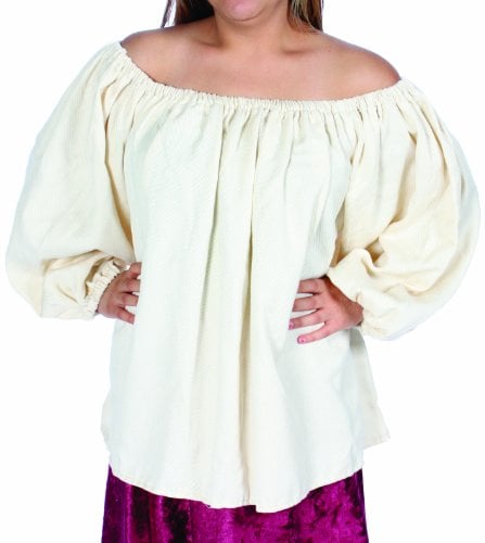 24-187-n Long Sleeve Peasant Blouse, Natural